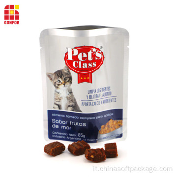 Borsa in alluminio con sacchetto stand-up per imballaggio alimentare Cat Treat